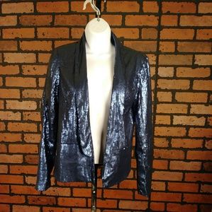 Blue sequin blazer